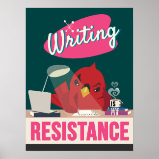 Schrijven Is Mijn Verzet – Retro Stijl Print