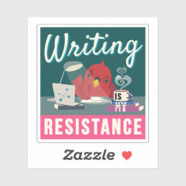 "Schrijven is mijn weerstand" compacte rechthoek Sticker