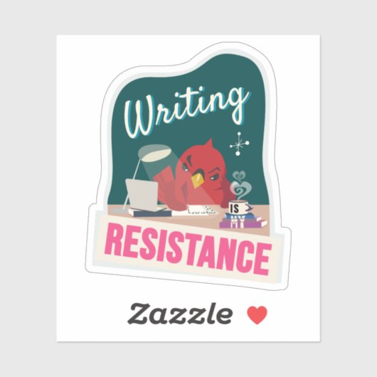 "Schrijven is mijn weerstand" compacte versie Sticker (Vel)