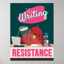 Schrijven is mijn weerstand - Retro Style Print