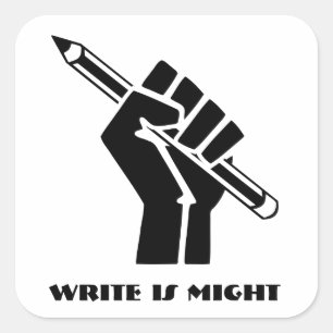 Schrijven is mogelijk vierkante sticker