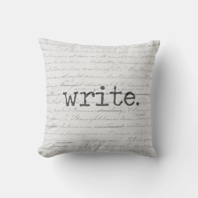 Schrijven, Jane Austen Motivatie manuscript Kussen (Voorkant)