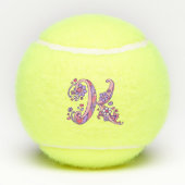 Schrijven K-monogram meisjes gepersonaliseerde doe Tennisballen (Achterkant)