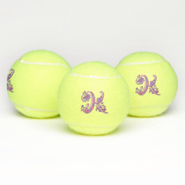 Schrijven K-monogram meisjes gepersonaliseerde doe Tennisballen