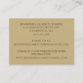 Schrijven & Lezen Docent / Potlood & Notitieboek Visitekaartje (Achterkant)