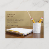Schrijven & Lezen Docent / Potlood & Notitieboek Visitekaartje (Voorkant)