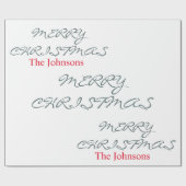  SCHRIJVEN MERRY CHRISTMAS PERSONALISEERDE NAAM CADEAUPAPIER (Vlak)