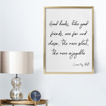 Schrijven met vriendschapsvriendschap — Kunst Poster<br><div class="desc">Een prachtig citaat van Louisa May Alcott over vriendschap in een minimalistische stijl,  zwart-wit poster met lettertekens.</div>