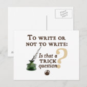 Schrijven of niet schrijven briefkaart (Voorkant / Achterkant)