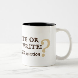 Schrijven of niet schrijven tweekleurige koffiemok
