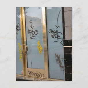 schrijven op de deur briefkaart