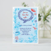 SCHRIJVEN OP NOTEPAPER Bat Bat Mitzvah Party Kaart (Staand voorkant)