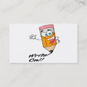 schrijven over een cartoon met een leuk potlood visitekaartje (Achterkant)