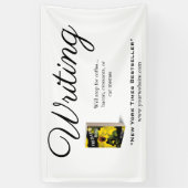 Schrijven + Quote + Boek afbeelding + Branding Spandoek (Verticaal)