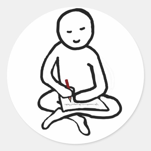 schrijven ronde sticker (Voorkant)