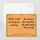 Schrijven, schrijven en blijven schrijven briefkaart (Voorkant / Achterkant)