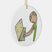 Schrijven van auteur keramisch ornament (Rechts)