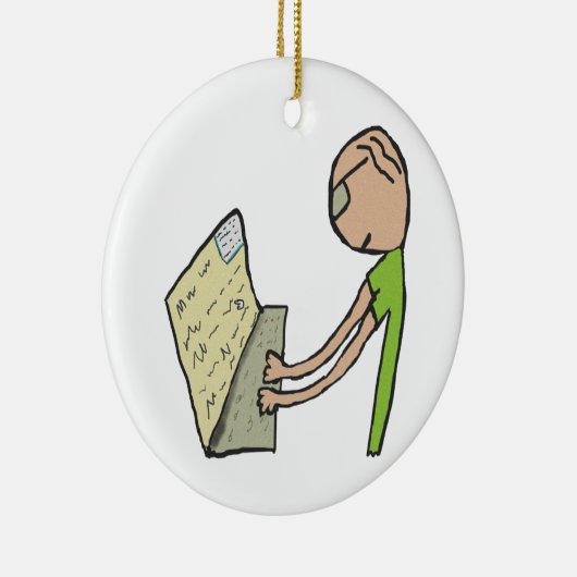 Schrijven van auteur keramisch ornament (Rechts)