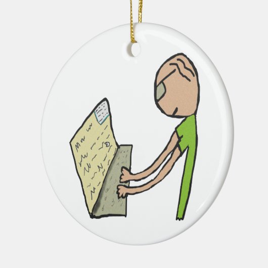 Schrijven van auteur keramisch ornament (Links)