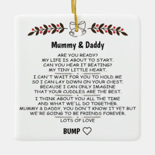 Schrijven van Baby Bump naar Mummy & Dad om Ceram  Keramisch Ornament