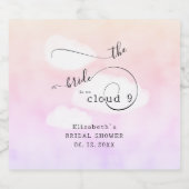 Schrijven van Cloud 9 Fun Humoureus Vrijgezellenfe Sparkling Wijnetiket (Enkel label)