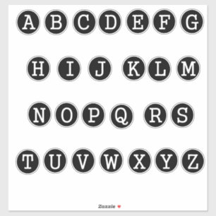 Schrijven van de alfabet-stijl voor schrijfmachine sticker