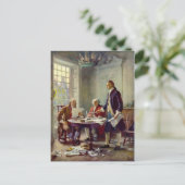 Schrijven van de onafhankelijkheidsverklaring 1776 briefkaart (Staand voorkant)