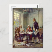 Schrijven van de onafhankelijkheidsverklaring 1776 briefkaart (Voorkant / Achterkant)