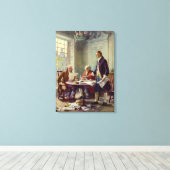 Schrijven van de onafhankelijkheidsverklaring 1776 canvas afdruk (Insitu (Houten vloer))