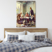 Schrijven van de onafhankelijkheidsverklaring 1776 canvas afdruk (Insitu (Slaapkamer))