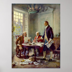 Schrijven van de onafhankelijkheidsverklaring 1776 poster