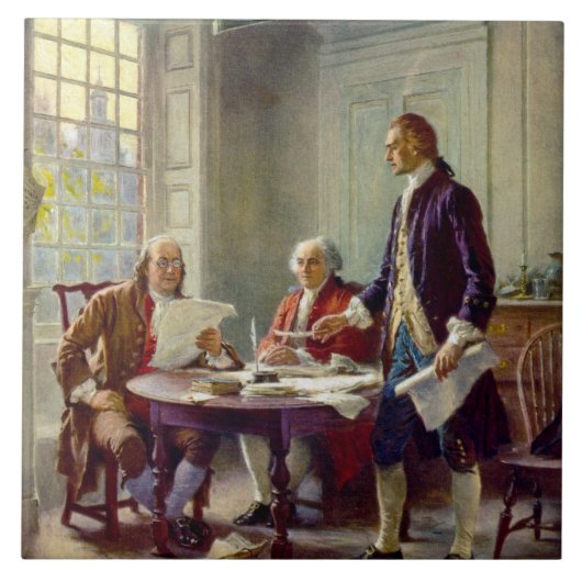 Schrijven van de onafhankelijkheidsverklaring 1776 tegeltje (Voorkant)