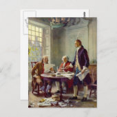 Schrijven van de onafhankelijkheidsverklaring briefkaart (Voorkant / Achterkant)