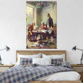 Schrijven van de onafhankelijkheidsverklaring van  canvas afdruk (Insitu (Slaapkamer))