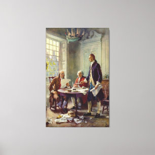 Schrijven van de onafhankelijkheidsverklaring van  canvas afdruk