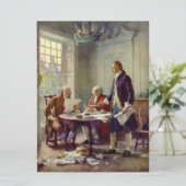 Schrijven van de onafhankelijkheidsverklaring (VS) Kaart (Staand voorkant)