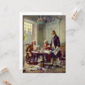 Schrijven van de onafhankelijkheidsverklaring (VS) Kaart (Voorkant / Achterkant in situ)