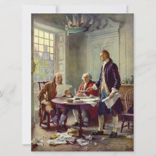 Schrijven van de onafhankelijkheidsverklaring (VS) Kaart (Voorkant)