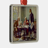 Schrijven van de onafhankelijkheidsverklaring (VS) Metalen Ornament (Rechts)