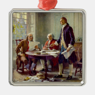 Schrijven van de onafhankelijkheidsverklaring (VS) Metalen Ornament