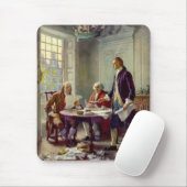 Schrijven van de onafhankelijkheidsverklaring (VS) Muismat (Met muis)