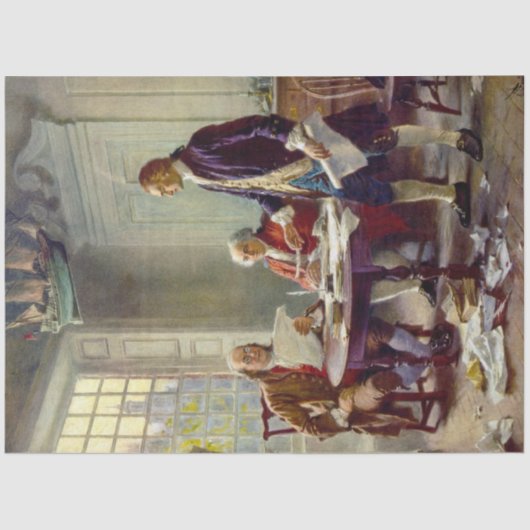 Schrijven van de onafhankelijkheidsverklaring (VS) Tissuepapier (Voorkant)