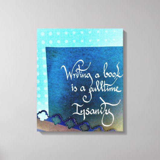Schrijven van een boek auteur manifest blauw vibes canvas afdruk (Voorkant)
