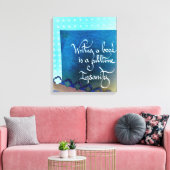 Schrijven van een boek auteur manifest blauw vibes canvas afdruk (Insitu (Woonkamer))