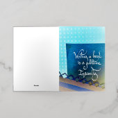 Schrijven van een boek auteur manifest blauw vibes folie wenskaart (Buiten Laag)