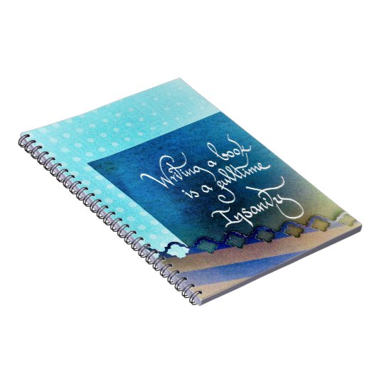 Schrijven van een boek auteur manifest blauw vibes notitieboek (Rechterzijde)