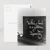 Schrijven van een boek auteur manifest zwart-wit briefkaart (Voorkant / Achterkant)