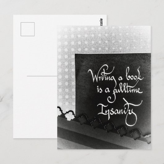 Schrijven van een boek auteur manifest zwart-wit briefkaart (Voorkant / Achterkant)