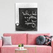 Schrijven van een boek auteur manifest zwart-wit canvas afdruk (Insitu (Woonkamer))