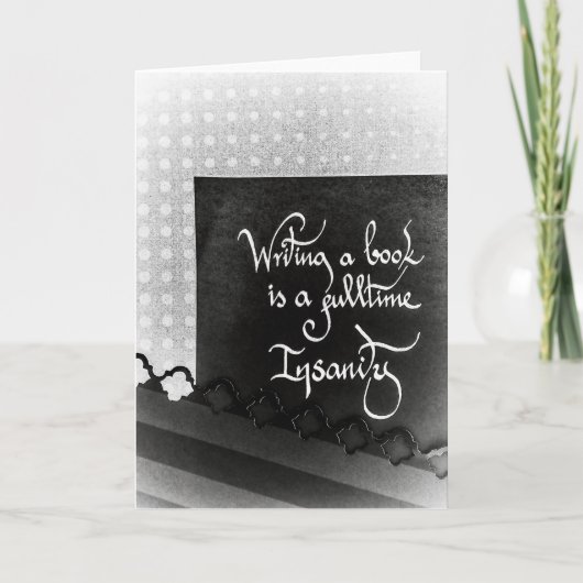 Schrijven van een boek auteur manifest zwart-wit kaart (Voorkant)